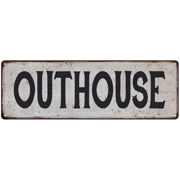 OUTHOUSE Vintage Look Rustic 8x24 Metal Sign Chic Retro 108240035037