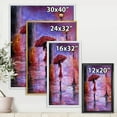 thumbnail image 4 of Designart 'The Girl With The Umbrella Walking In The Rain I' French Country Framed Canvas Wall Art Print, 4 of 5