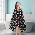 thumbnail image 6 of Black Cartoon Unicorn Dessert Rainbow Pattern Hooded Bath Towel，60"x35" for Ages 3 To 12 Kids, Quick Dry Lightweight Soft Microfiber Hood Beach Towel Cover Up for Kids, 6 of 7
