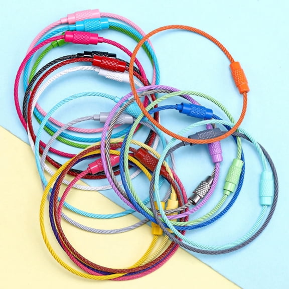 WHAMVOX 10-Pack Wire Rope Keychains Multi-Functional Key Holder Set for Everyday Carry and Outdoor Adventures