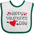thumbnail image 3 of Inktastic Happy Valentines Day Red Hearts and Arrow Boys or Girls Baby Bib, 3 of 4