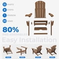 thumbnail image 6 of KINGYES Folding Adirondack Chair set of 2, Adjustable Backrest with Pull-Out Footrest & 4-in-1 Mobile Phone, Tablet, Cup Holder Tray, HDPE Plastic Adirondack Chair for Patio Garden Outdoors Fire Pit, 6 of 10