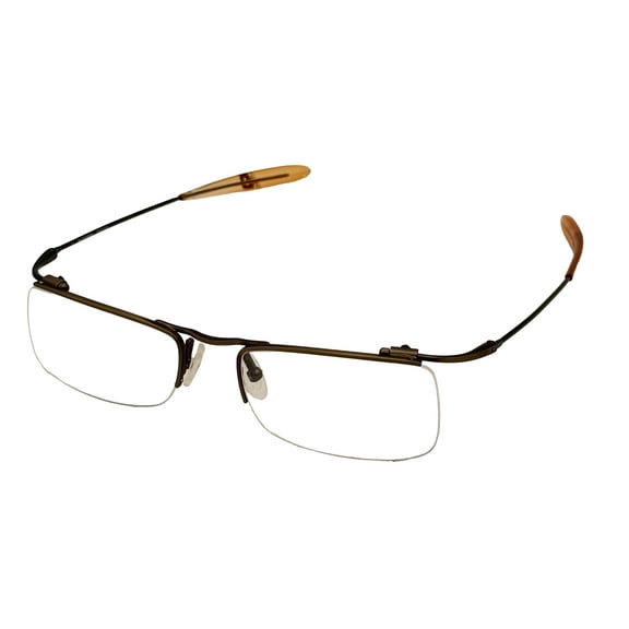 New Balance Mens Rimless Metal Rectangle Eyeglass Frames, Antique Gold, 51mm