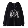 thumbnail image 3 of Dark hip-hop gótico Harajuku Y2k estampado de araña cremallera Sudadera con capucha hombres y mujeres Harajuku chaqueta sudadera, 3 of 5