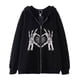 thumbnail image 3 of Dark hip-hop gótico Harajuku Y2k estampado de araña cremallera Sudadera con capucha hombres y mujeres Harajuku chaqueta sudadera, 3 of 5