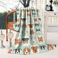 thumbnail image 2 of Lovely Dog Breeds Blanket,Comfortable Soft Flannel Throw Blanket,All Season,Warm Lightweight Blankets for Sofa Bed Couch Living Room Chair,60"x80"(150x200cm), 2 of 4