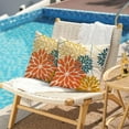 thumbnail image 2 of Orange and Yellow Floral Pillow Covers 18x18 Set of 2 Fall Outdoor Waterproof Decorative Throw Pillows Summer Pillowcovers Polyester Cushion Case Decor for Couch Patio Funiture Garden Porch 01Q18, 2 of 6