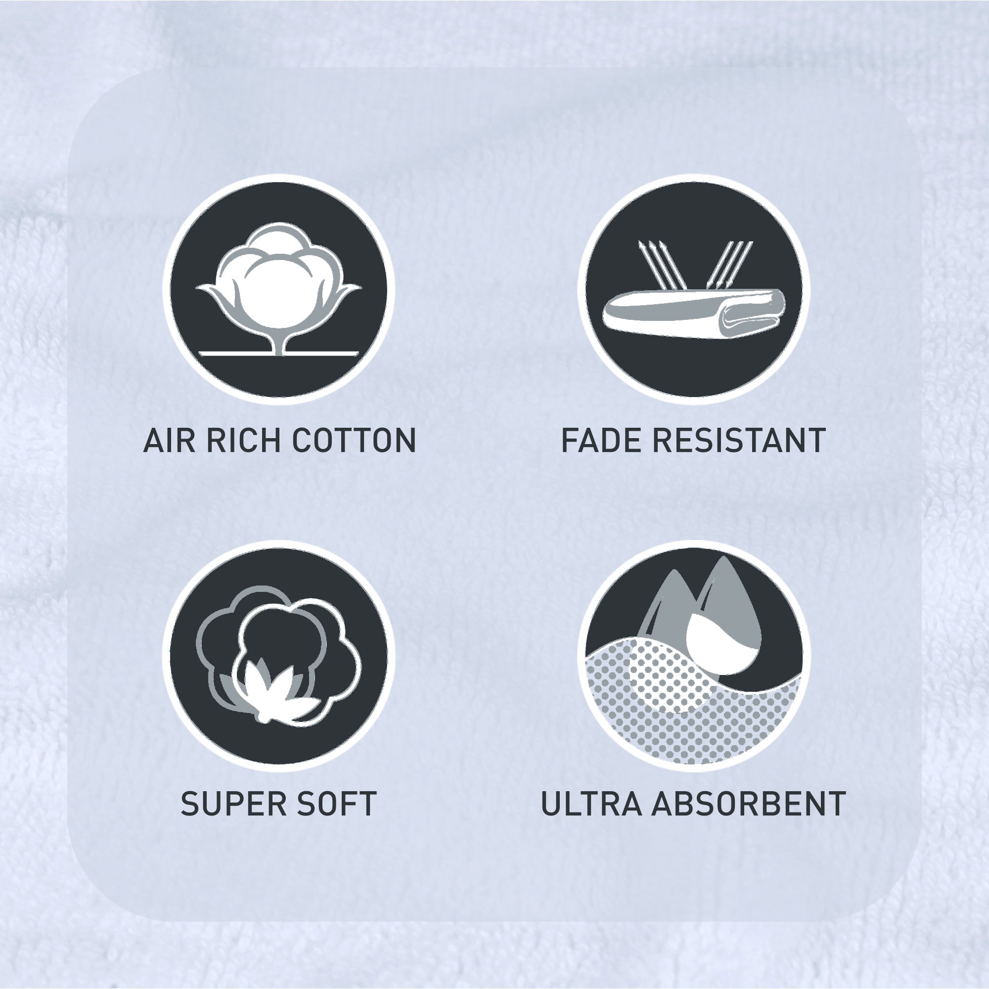 Better Homes & Gardens PowerLoft 6 Piece Bath Towel Set, Arctic White