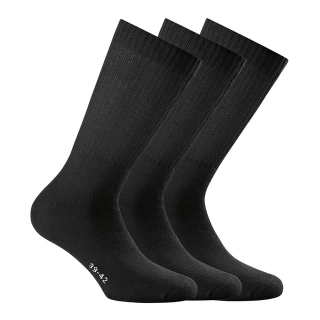 Rohner Calcetines deportivos unisex, paquete de 3 - Basic Sport, monocolor Negro 43-46