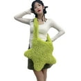 thumbnail image 5 of FNFYFH Women's Fuzzy Star Crossbody Tote Bags Furry Shoulder Bag Cute Purse Handbag, 5 of 7