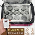 thumbnail image 3 of Portable Massage Stone Warmer Set - Electric Spa Hot Stones Massager and Heater Kit with 6 Large and 6 Small Round Shaped Basalt Massaging Rocks, Digital Controller Heating Bag, 3 of 10