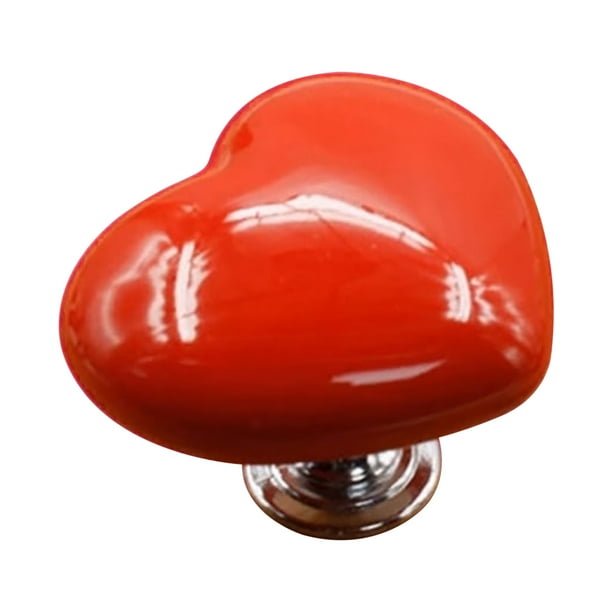 Tapa de cerámica con forma de corazón para el botón de descarga del inodoro | Accesorio decorativo para baño | Adhesivo de fácil aplicación para manijas de inodoro, puertas y cajones
