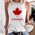thumbnail image 2 of Hpapadks Womens Tank Top Canada Day Print Sleeveless Shirt Tops Crew Neck Basic Tanks Camisole Tops for Women White S, 2 of 4