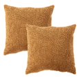 thumbnail image 3 of Sorra Home  Indoor Soft-Textured Knife Edge Square Pillows (Set of 2) 22 in (Set of 2) - Zazzle Camel, 3 of 5