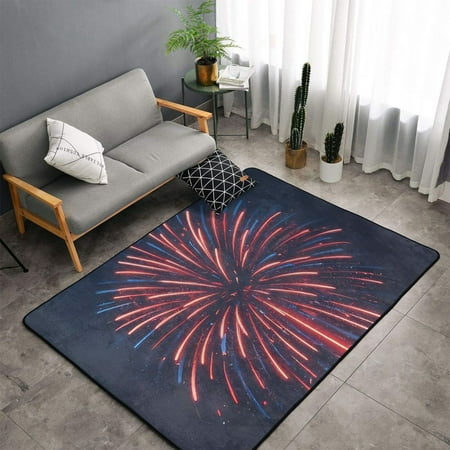 

Indoor Door Mat Fireworks3 Bedroom Rug & Carpets Entryway Rug Front Door Welcome Mat Non-Slip Long Bathroom Rugs Runner Washable Kitchen Mats for Floor