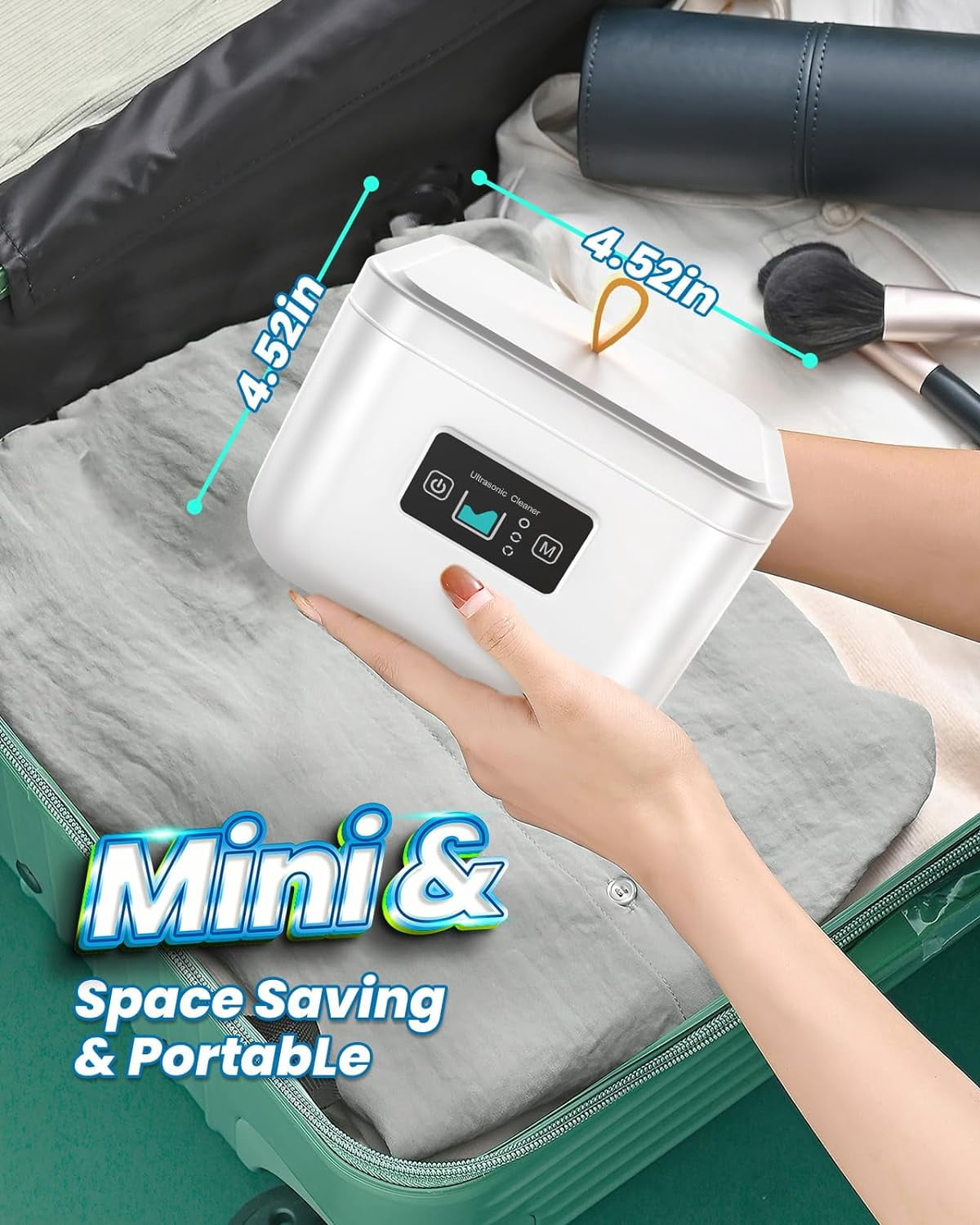 QD-Gotrays Ultrasonic Cleaner, Portable Ultrasonic Jewelry Cleaner Mouth Guard Cleaner 3 Timer