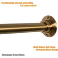thumbnail image 4 of 60" Heavy Duty Straight Shower Rod With Shower Rod Flange, Permanent Mount Shower Curtain Rod With Screws Bracket, Never Rust Stainless Steel, Window Curtain and Closet Rod, Champagne Bronze, 4 of 14