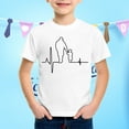 thumbnail image 2 of WERYOUNG T-Shirts Filles Garçons Été Décontracté Fête des Pères Imprimé Graphique Col Rond Manches Courtes T-Shirts Loisirs Enfants, Blanc, 6-7 Ans, 2 of 4