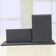 thumbnail image 4 of Kingfom Organizador De Escritorio De Cuero Pu Y Accesorios Portalápices Para Escritorio Con Soporte Para Tarjetas De Visita Colección De Suministros De Oficina Escolar Caddy Negro, 4 of 5