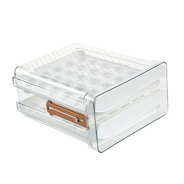 Soporte para huevos de doble capa para nevera, contenedor de almacenamiento de huevos transparente, organizador de huevos apilable reutilizable, refri aguanta 40 huevos