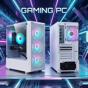 STGAubron Gaming Desktop PC, Intel Xeon E5 up to 3.3G, 32G RAM, 1T SSD, Radeon RX 590 8G, WiFi, BT 5.0, RGB Fan x 4, Win 11 Home
