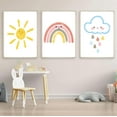 thumbnail image 2 of Boho Pink Nursery Canvas Wall Art Rainbow Children Room Painting Picture Wall Decor Child color Butterfly Flowers Poster Print Artwork for Boys Girls Bedroom Children Room Home Decoration, 2 of 5