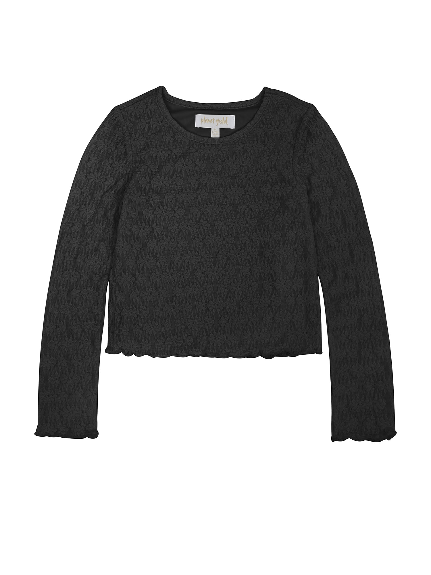 Planet Gold Girls' Long Sleeve Lace Top and Skirt, 2-Piece Set, Sizes 4-18