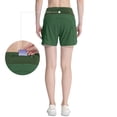 thumbnail image 4 of FEDTOSING Women Athletic Shorts Elastic Running Shorts Quick Dry Gym Green Workout Shorts Liner 4",up to Size 2XL, 4 of 5