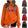 thumbnail image 4 of EQWLJWE Chandails en Molleton de Football pour Femmes Décontracté Imprimé Léopard Col Rond Chandail en Molleton Ample Doux Manches Longues Chandail Tops Chemises Halloween Chandails en Molleton pour Femmes, 4 of 4