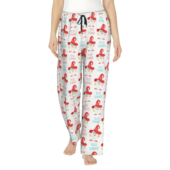 Logiee Funny Gnomes Print Women Pajama Pants,Comfy Pj Bottom with Pockets & Drawstring,Stretch Casual Sleepwear-Small