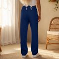 thumbnail image 5 of Wide Leg Sweatpants Women 2026 Fall Clothes Stretchy Baggy Wide Leg Streetwear Casual Lounge Travel Track Pants Navy XL, 5 of 5