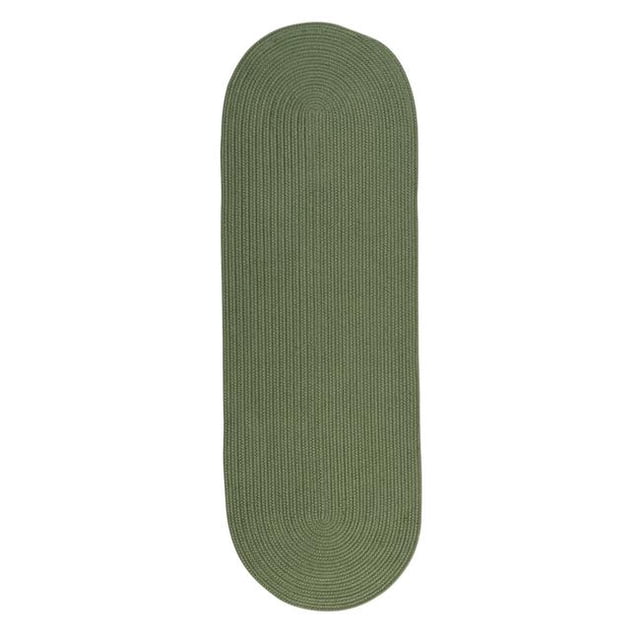 Colonial Mills Rug RV69R028X072 Reversible Flat-Braid Oval Braided Runner Moss Green - 2 ft. 4 in. x 6 ft.