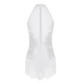thumbnail image 4 of iiniim Women Shiny Latin Dance Leotard Fringe Salsa Tango Flapper Dress Cha Cha Cocktail Tassel Dress White M, 4 of 7