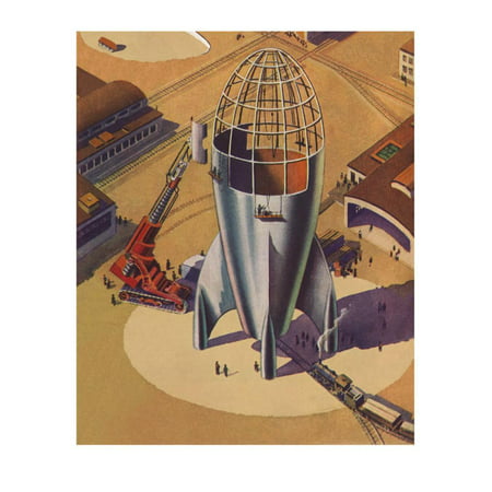 Sci Fi - Building Rocket Ship, 1948 Print Wall Art