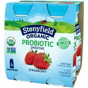 Stonyfield® Organic Probiotic Strawberry Lowfat Yogurt Smoothies 4-6 fl. oz. Bottles