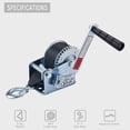 thumbnail image 2 of OPENROAD 600lbs Hand Winch Boat Winch, Hand Crank Winch with 6m (20ft) Strap Manual Winches, Two-Way Adjustable Boat Trailer Winch, Corrosion Resistant Towing Winches (600lbs), 2 of 7
