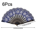 thumbnail image 2 of Byfri 6 Pack Glitter Floral Folding Hand Fans Chinese Vintage Sparkle Handheld Fans for Weddings Dance 42x24cm, 2 of 7