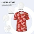 thumbnail image 3 of Zufioo Rose Flowers Print Men's Baseball Short Sleeve, Moisture Wicking Button-Down Hip Hop Tee-Large, 3 of 7
