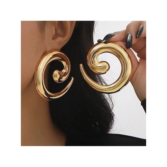 Statement Earrings For Women Chunky Gold Earrings Big Spiral Earrings Large Swirl Earrings Geometric Earrings Fashion Jewelry Gifts