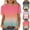 Army Green, variant on Sexlip Womens Short Sleeve T Shirt Gradient Design Crew Neck Soft Fabric Relaxed Silhouette for Daily Wear Pink XL