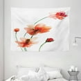 thumbnail image 1 of Watercolor Tapestry, Colorful Wildflowers with Vibrant Color Scheme Valentine Inspired Design, Wall Hanging for Bedroom Living Room Dorm Decor, 80W X 60L Inches, Scarlet Dark Green, by Ambesonne, 1 of 2
