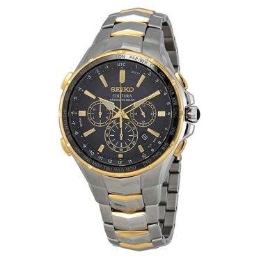 Seiko Coutura Blue Dial Men's Two Tone World Time Watch SSG020 ...