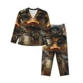 thumbnail image 1 of Fotbe Vintage Gentleman Duck Conjunto de Pijama de Manga Larga para Mujer con Estampado, Ropa de Dormir de 2 Piezas, Conjunto de Casa Suave y Cómodo con Bolsillos-X-Large, 1 of 7