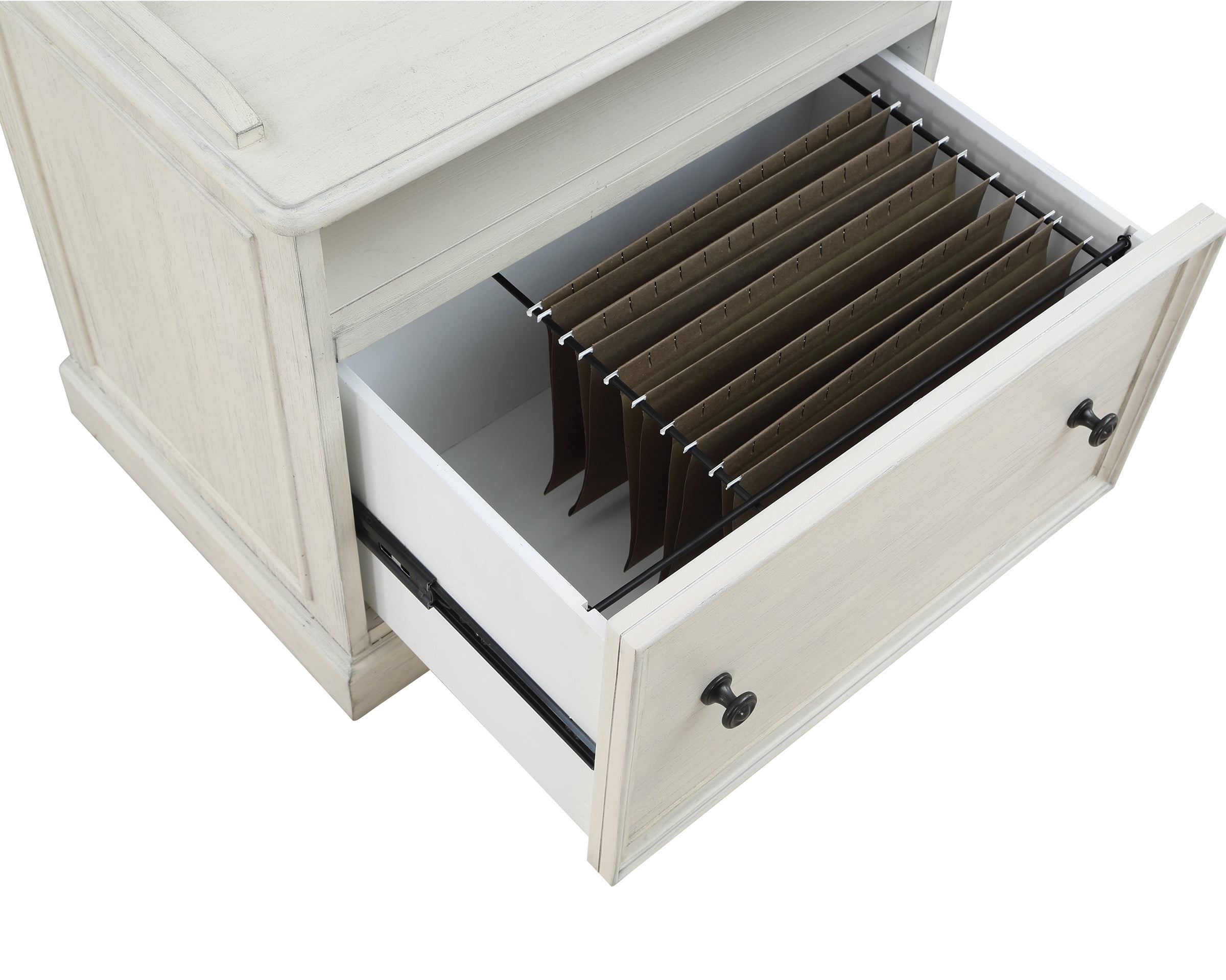 Country Meadows Engineered Wood File Cabinet in Antique White