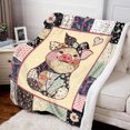 thumbnail image 1 of Cute Pig Christmas Flannel Blanket, 1 of 2