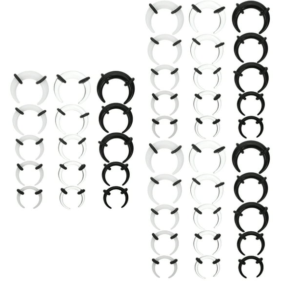 DESIGNICE Horn Nose Ring Septum Stretching Kit Ear Rings Black Jewelry Perforation Acrylic Women's 45 Pcs