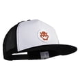 thumbnail image 5 of Fire Bowser Iron on Patched Flat Bill Snapback Trucker Cap - White Black OSFM, 5 of 5