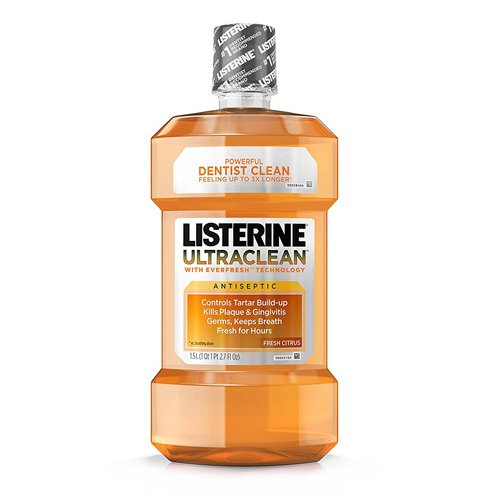 Listerine Ultraclean Antiseptic Mouthwash, Fresh Citrus 1.5 Lt, 2