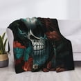 thumbnail image 3 of Naloa Butterfly Flower Skull Flannel Blankets - Thick and Warm Blanket for Winter, Soft Fuzzy Plush King Blanket for All Seasons60"x50", 3 of 6
