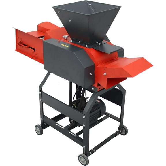 Hay Straw Cutter Pulverize 6-blade Hay Cutter Pulverizer with Belt Conveyor 500-1000kg/h 220V